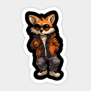 Modern stylish hippop fox Sticker